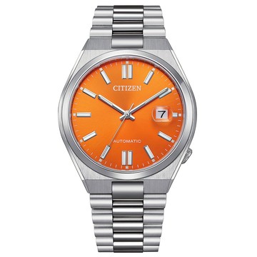 CITIZEN 星辰 限量香橙色中性手錶 青春撞色機械錶 NJ0151-88Z