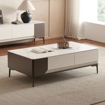 MUNA家居  172型4.3尺岩板大茶几/抽屜緩衝滑軌  130X70X42cm