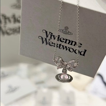 【預購】VIVIENNE WESTWOOD 西太后 OCTAVIE 蝴蝶結 粉鑽 透明球土星 球體 銀 項鍊  送禮推薦💝 海外代購保證正版 生日禮物 情人節禮物