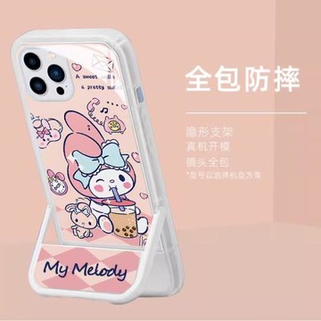 珍珠庫洛米適用三星s22ultra手機殼硅膠s23可愛s21+卡通s20fe創意隱形支架a54/a53/a34/a52防摔note20全包