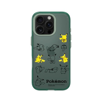 iPhone 16 Pro Clear 憂墨綠 - 寶可夢 Pokemon - 皮卡丘動作大集合