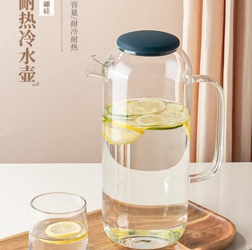 墨色冷水壺耐高溫玻璃涼水壺家用大容量檸檬果汁扎壺水杯套裝茶壺【摩可美家】