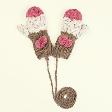 現貨+預購 羊毛手套針織手套-保暖手工編織條紋毛球女手套情人節生日聖誕節交換禮物4色73or18【獨家進口】【米蘭精品】