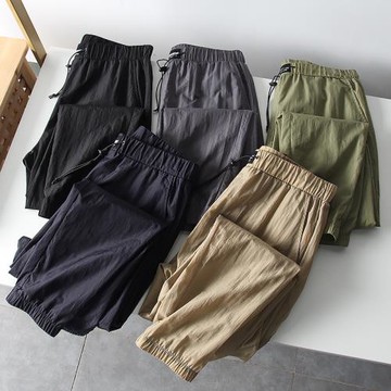 輕薄透氣！戶外速干！外貿男裝夏季超薄防曬松緊腰束腳休閑褲長褲