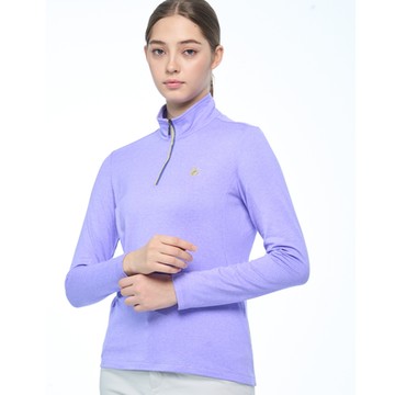 wildland荒野 女彈性雙色半開襟拉鍊衣淺紫色