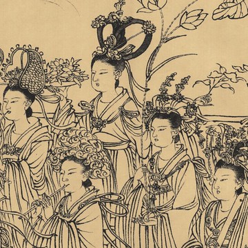 八十七神仙圖卷30X428仿古畫復制仕女圖名畫手卷名人字畫名家書畫