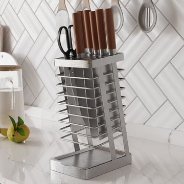 304不銹鋼廚房刀架菜刀架置物架家用瀝水臺面放菜刀具刀座收納架