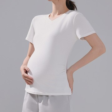 【🔥正韓孕婦裝】正肩短袖T恤女生夏季新款V領寬鬆衣服網紅ins流行潮流孕期產後哺乳媽咪修身顯瘦清爽白色百搭時髦洋氣趨勢