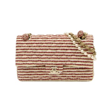 CHANEL 香奈兒 紅/白色 帆布 珍珠 Coco Sailor 肩背包 【二手名牌BRAND OFF】
