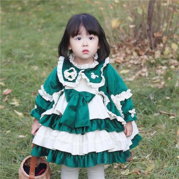 2021女童秋冬裝洛麗塔公主蓬蓬裙絲絨新款中小童公主裙