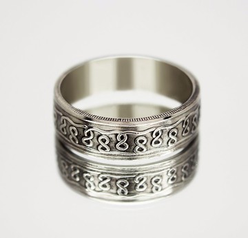 蘇里南硬幣戒指 100 美分 1989 年男士硬幣戒指 女士硬幣戒指