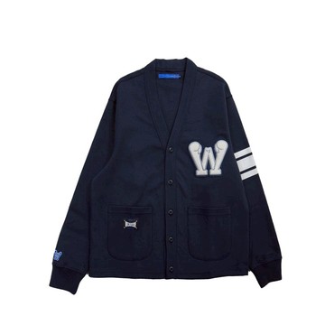 拳魂重磅印花開襟外套-霧黑/霧藍 霧藍M