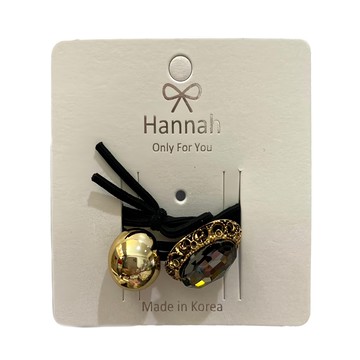 Hannah 造型髮束 Set 2個 韓國製造  黑色 + 金色