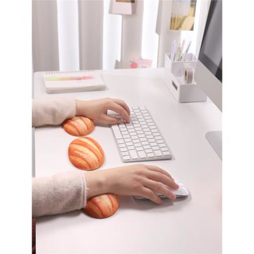 面包創意鼠標墊護腕可愛女生辦公筆記本電腦超大書桌墊子防腱鞘炎