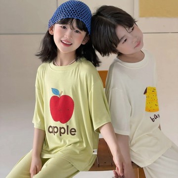 巨舒適！新款兒童夏薄款家居服空調服睡衣套裝兄妹裝透氣睡衣 女童家居服 韓版睡衣 中小童夏天套裝 睡衣兩件套