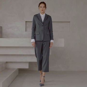 細緻機能女版西服褲裝套組｜鐵灰色 #C50022 #T10042