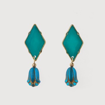 耳環 | Green Antique Tulip 復古鬱金香 | 925純銀抗敏