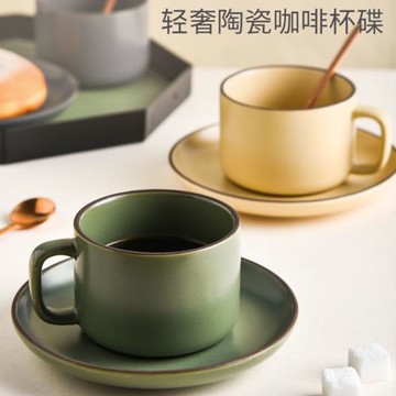 陶瓷咖啡杯帶勺子日式奢華早餐杯ins復古家用一套客廳高顏值釘制
