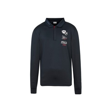 FILA GOLF 男長袖機能透氣POLO衫-丈青 1POZ-6113-NV