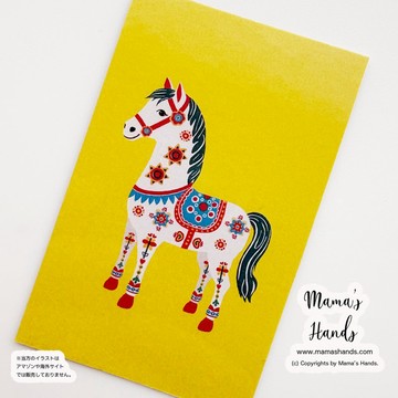 ⭐️已售出 15 件《帶來幸福的馬》☘️2026 馬年 達拉馬 黃色 北歐 風格 可放入皮夾或手機的塑膠卡片