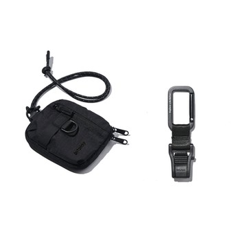 【bitplay】 Essential Pouch 機能小包 V2(含頸掛繩)- 炭黑/軍綠色+ 掛扣瞬扣夾組  /掛包 /輕量 /防潑水 /口袋包 /錢包 /戶外 /潮流 /頸掛 /掛脖
