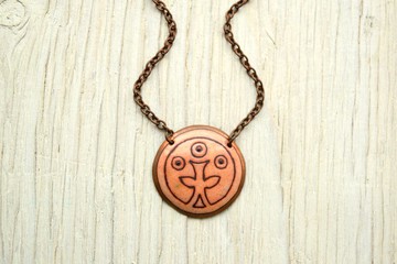 Life of Tree 琺瑯項鍊，粉紅色吊墜，銅項鍊，花卉，植物