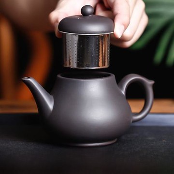 宜興紫砂壺過濾內膽泡茶器朱泥純全手工茶壺家用小號功夫茶具套裝