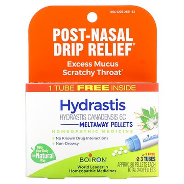 Boiron, 白毛莨速融丸劑，3 管，每管約 80 粒