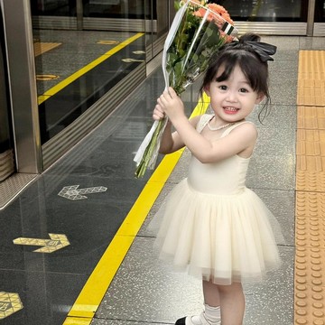 Mini baby🌷女童嬰兒連衣裙夏裝夏季兒童洋氣公主吊帶甜美寶寶週歲蓬蓬裙