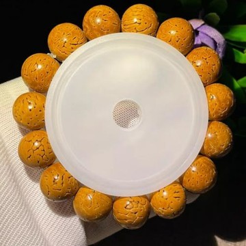 SNQP猴頭聚寶盆龍紋光珠手串霸王龍秦嶺桃核文玩佛珠念珠手串男女