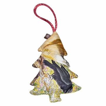 HERMES 愛馬仕 彩繪圖案聖誕樹吊飾/掛飾(黃色)