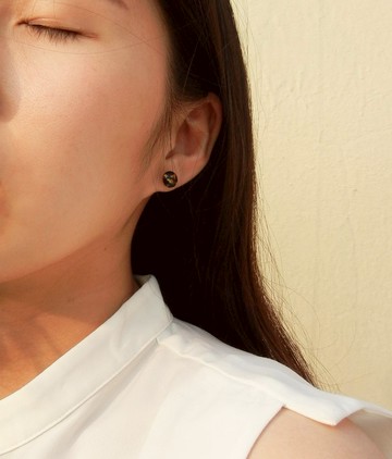 *coucoubird*黑色金礦耳環