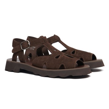 韓國 Rockfish Weatherwear PETAL CUTOUT SANDALS(SUEDE) 麂皮感花瓣鏤空涼鞋 棕色 BROWN