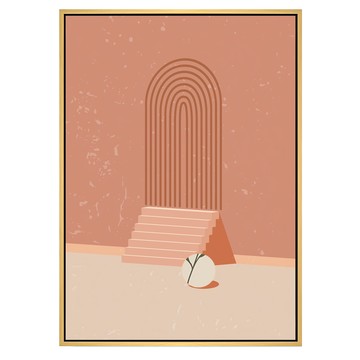 Boluo 菠蘿選畫所 幾何線條與球掛畫  59.4 x 42cm  木色