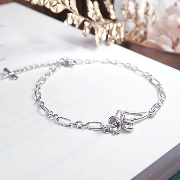 鳶尾花 雙魚座 星座花 925純銀手鍊 女生手鍊 生日禮物