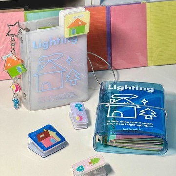 韓系塗鴉小房子m5活頁本ins可愛透明三折pvc高顏值日程記事手帳本 書 a6 活頁本 a5 活頁本 a6手帳本
