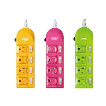 太星電工max star蓋安全彩色四開四插電腦線/OC44306/6尺/粉/條