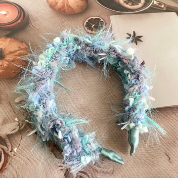 編織髮箍/ 毛線細頭箍 細版 細邊 髮飾 頭飾 髮圈 髮窟 手工 髮圈