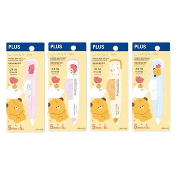(限量)PLUS x dtto friends MR智慧型滾輪修正帶(5mm)-看書/抱大蒜/好鴨/狗狗與腸太郎