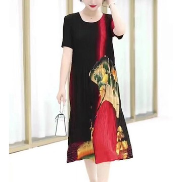 [KEITH-WILL]現貨韓國三宅風格壓褶精品銀杏葉洋裝