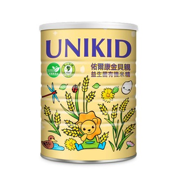 4瓶優惠組 unikid 佑爾康金貝親 益生菌生機米精 450g