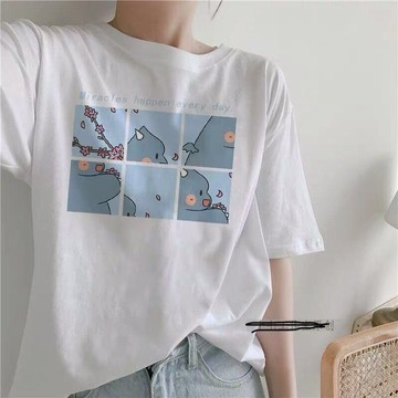 韓版小清新圓領短袖上衣【T511】