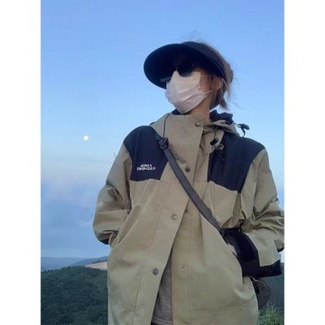 美式軍綠色戶外沖鋒衣外套男女vintage三合一風衣情侶工裝夾克