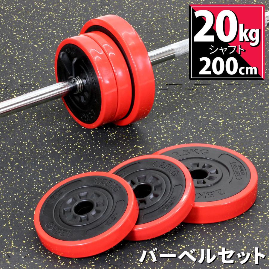 バーベル セット 20kg 可変式 シャフト プレート 筋トレ