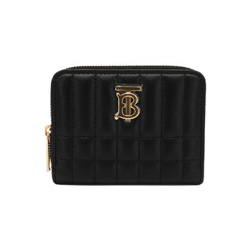 Burberry Lola TB金logo小羊皮縫線拉鍊零錢包