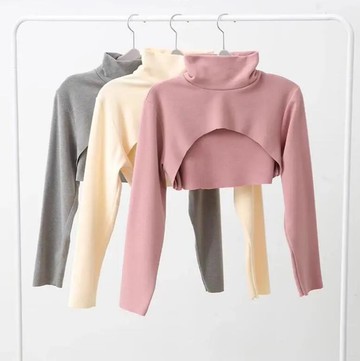 高領德絨保暖護肩中老年防寒防凍睡覺護頸椎坎肩長袖短外套【繁星小鎮】