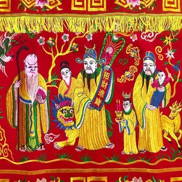 🔥臺灣出貨🔥金玉滿堂福祿壽桌圍 龍鳳喜慶桌裙家用拜拜閩南
