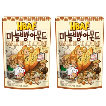 HBAF 杏仁果與大蒜麵包 韓國原裝進口  120g  2包