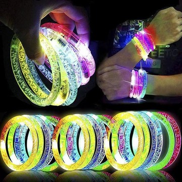 【臺灣有貨】LED亞克力髮光手環閃光手鐲音樂節粉絲明星看演唱會應援熒光道具