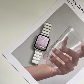 金屬拼接陶瓷蝴蝶釦 Apple Watch 陶瓷錶帶